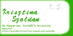 krisztina szoldan business card